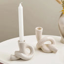 Decorative Ceramic Candlestick Holder - Modern Candle Holder for Table Decor, Weddings & Christmas