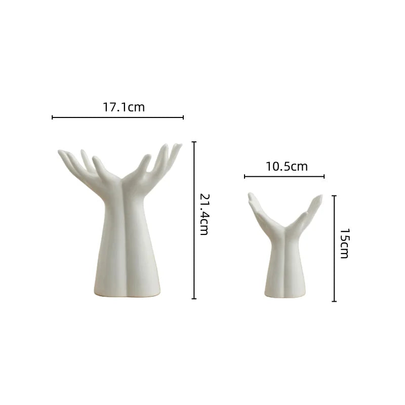 Ceramic Hand Arm Palm Vase | Flower Arrangement | Porcelain Handicraft Ornaments for Home Decoration