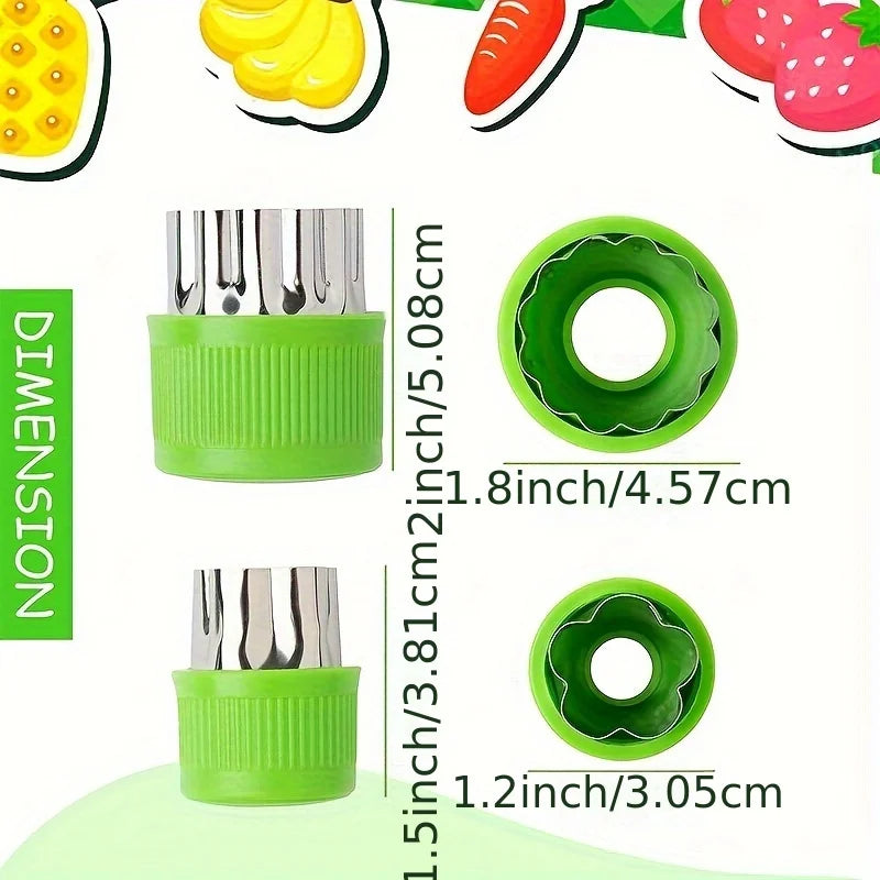 9PCS Stainless Steel Cookie and Vegetable Cutting Set - Mini Fruit and Cookie Molds for Kids' Baking