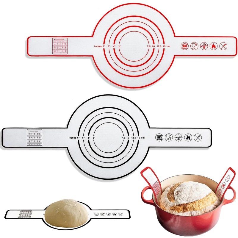 Silicone Bread Sling for Dutch Oven - Reusable Baking Mat with Long Handles