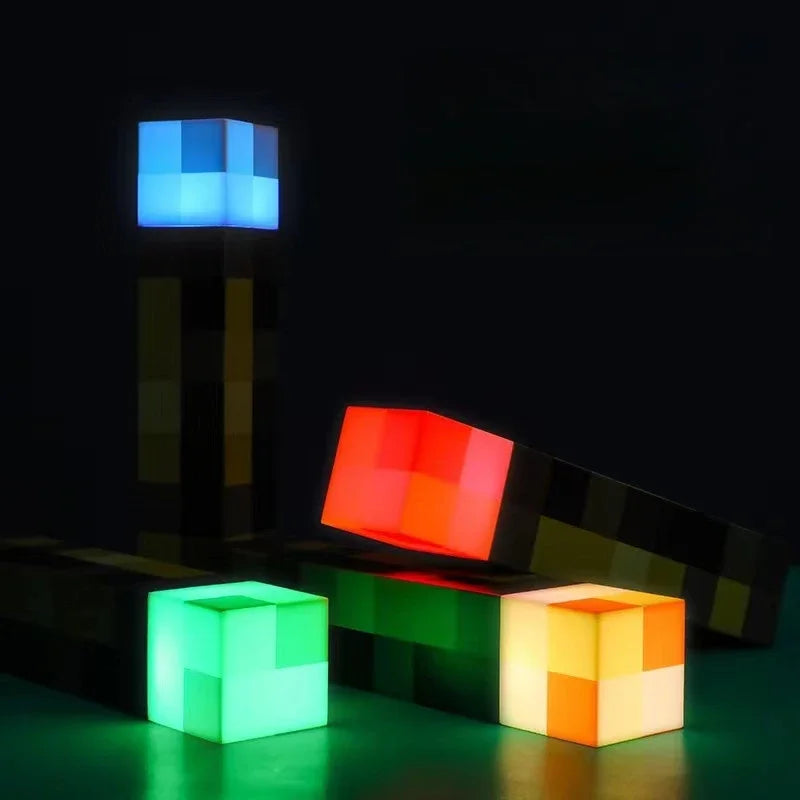 MC Game Torch LED Night Lamp – Rechargeable Decorative Light for Kids and Bedrooms
