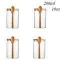 Airtight Glass Storage Jar with Bamboo Lid and Spoon - for Candy, Biscuits, and Lollies, Nuts and Other Food