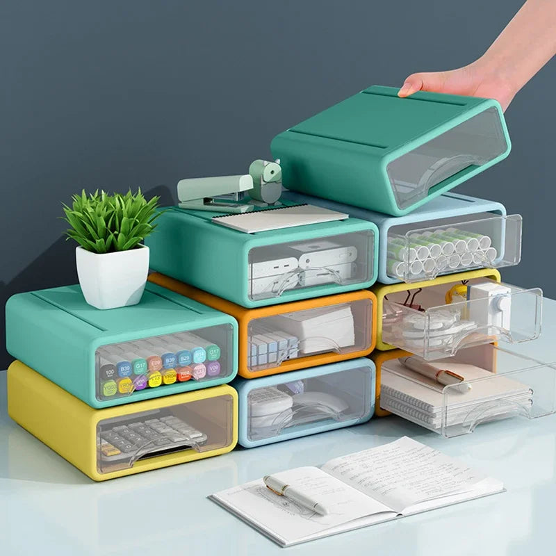Storage Drawers Desk Organizer Document Sundries Holder Cosmetic Storage Box Cabinet Home Stackable