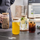 Can-Shaped Glass Cup With Lid and Straw