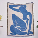 Modern Throw Blanket – Knitted Tassels Jacquard Tapestry for Sofa, Bed, and Outdoor Use