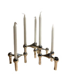 Metal Molecular Structure Candle Holder – Modern Silver Candelabra for Elegant Home Decor