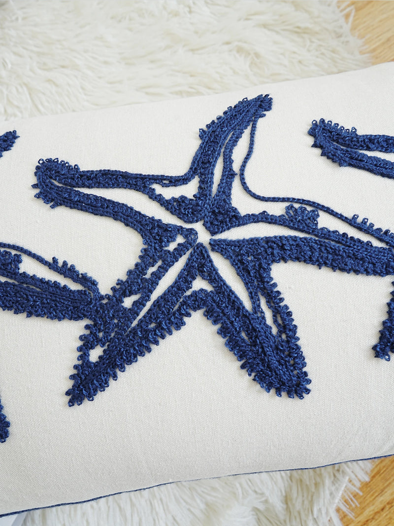 Modern Starfish Embroidered Pillow Cover – Stylish Home Decor