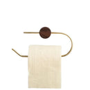 Modern Nordic Brass and Wood Toilet Paper Holder
