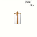 Airtight Glass Storage Jar with Bamboo Lid and Spoon - for Candy, Biscuits, and Lollies, Nuts and Other Food