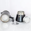 Black Stovetop Moka Pot | Stainless Steel Espresso Coffee Maker