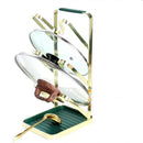 Pot Lid and Utensil Stand With Removable Drain Tray | Kitchen Spoon Rest for Cooking with Lid Rack