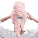 Large Solid Color Water Absorbent Hair Drying Towel - Microfiber Hair Wrap