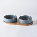 Ceramic Pet Food and Water Bowl Set