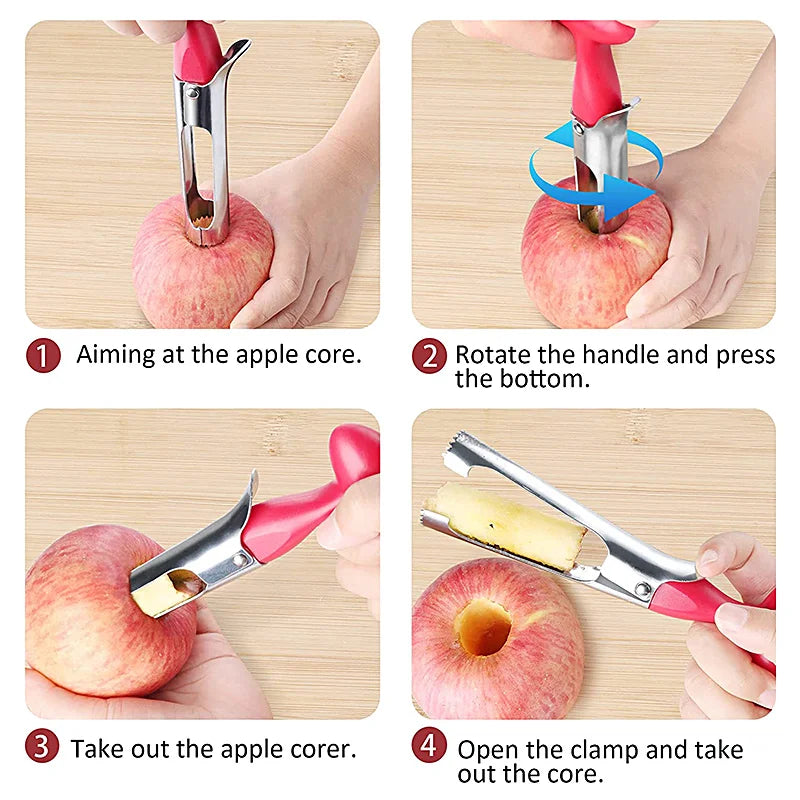 Premium Apple Corer Stainless Steel Fruit Cutter and Core Remover Tool