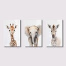 Safari Animal Nursery Wall Art | Set of 3 Prints for Baby Kids’ Bedroom Decor