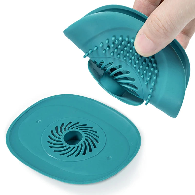 Silicone Bathroom Hair Catcher – Anti-Clogging Shower Floor Drain Cover & Kitchen Sink Strainer