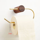 Modern Nordic Brass and Wood Toilet Paper Holder