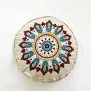 Moroccan Ethnic Round Cushion Cover - Mandala Floral Embroidery Throw Pillow Case