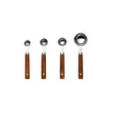 Stylish Measuring 4-Piece Cup and Spoon Sets | Stainless Steel with Wooden Handle in Gold, Black, or Silver