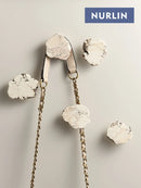 NURLIN Natural White Turquoise Marble Brass Cabinet Handle & Wall Hook | Bathroom Handle