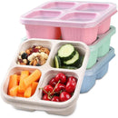 4-Compartment Bento Box For Lunch, Leftovers, Meal Prep or Snacks | Wheat Straw, Dishwasher Safe