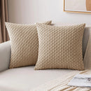 Corduroy Throw Pillow Covers – Soft Textured Cushion Covers for Couch, Sofa or bed