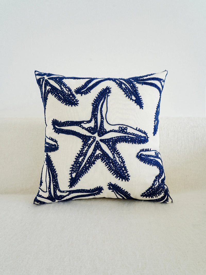Modern Starfish Embroidered Pillow Cover – Stylish Home Decor