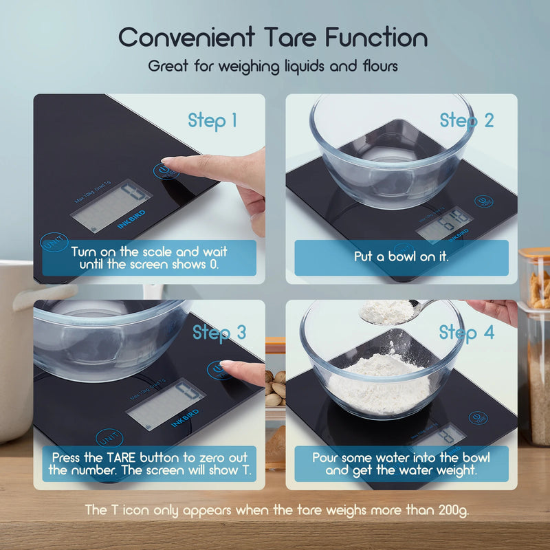 INKBIRD Bluetooth Kitchen Scale - High-Precision Digital Food Scale for Baking and Cooking