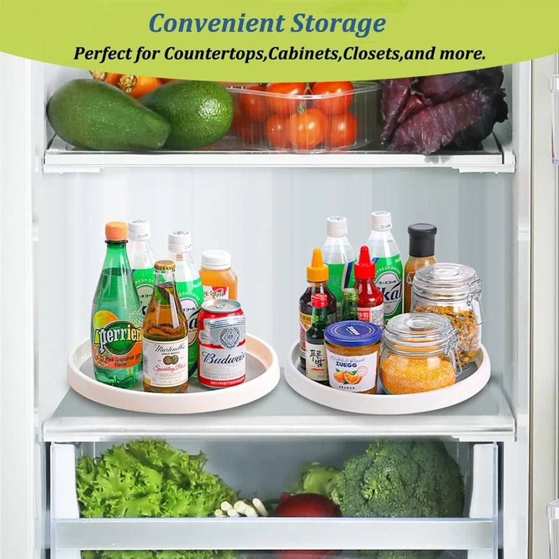 360° Rotating Storage Shelf – Non-Slip Organizer Tray for Kitchen & Bathroom - Lazy Susan