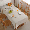 Linen-Look Cotton Washable Tablecloth – Elegant Flax Colour for Weddings, Parties, and Home