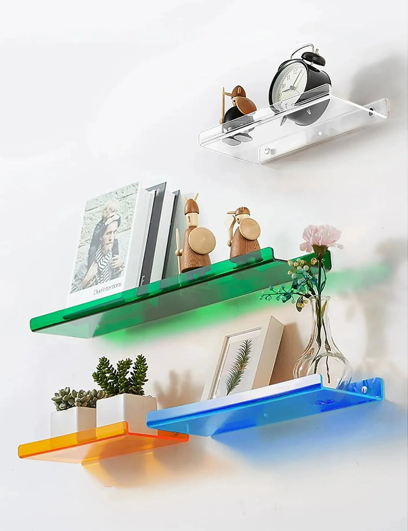 Acrylic Floating Shelf for Wall Storage – Versatile Display Organizer for Any Room