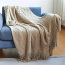 Knitted Throw Blanket with Tassels – Soft and Stylish Nordic Home Décor