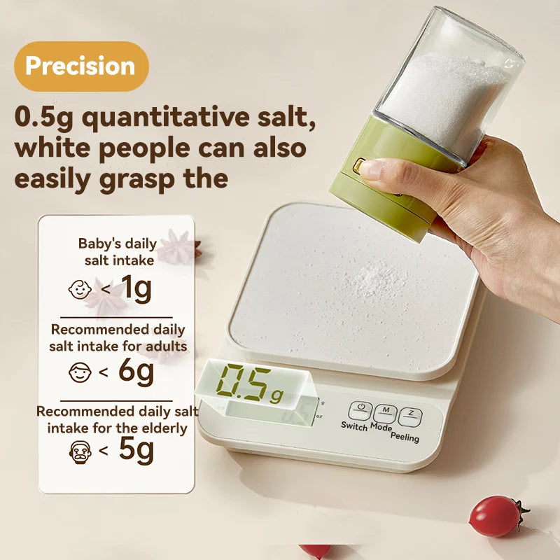 180ml Glass Quantitative Seasoning Jar, Press-Type Salt Control Bottle, Kitchen Household Seasoning