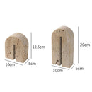 Natural Stone Bookend |  Beige Travertine Bookend for Home Decoration