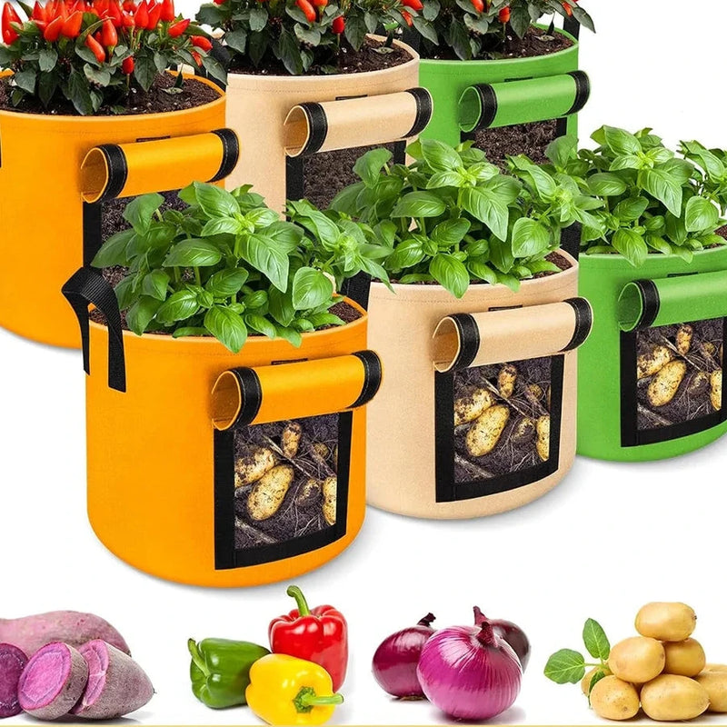 5/10 Gallon Nonwoven Fabric Grow Bags – Durable & Breathable Felt Plant Pots for Vegetables