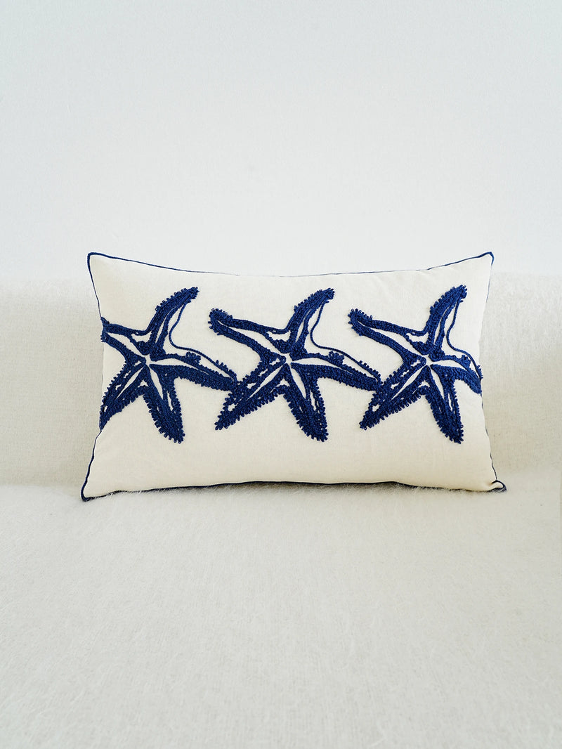 Modern Starfish Embroidered Pillow Cover – Stylish Home Decor
