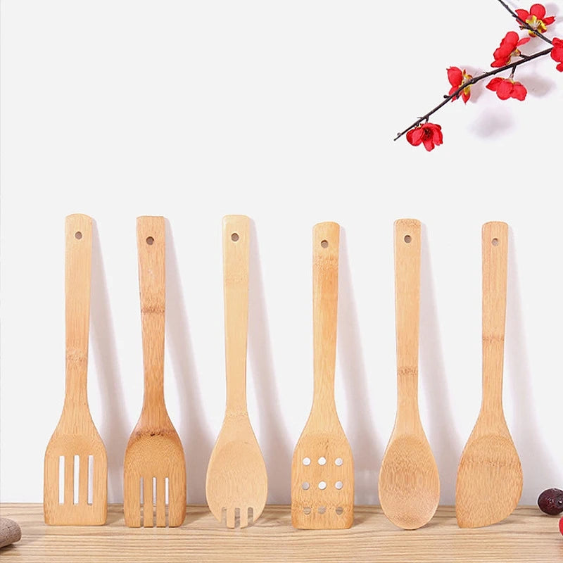 Natural Bamboo Kitchen Spatula Wooden Spoon – Eco-Friendly Cooking Utensil