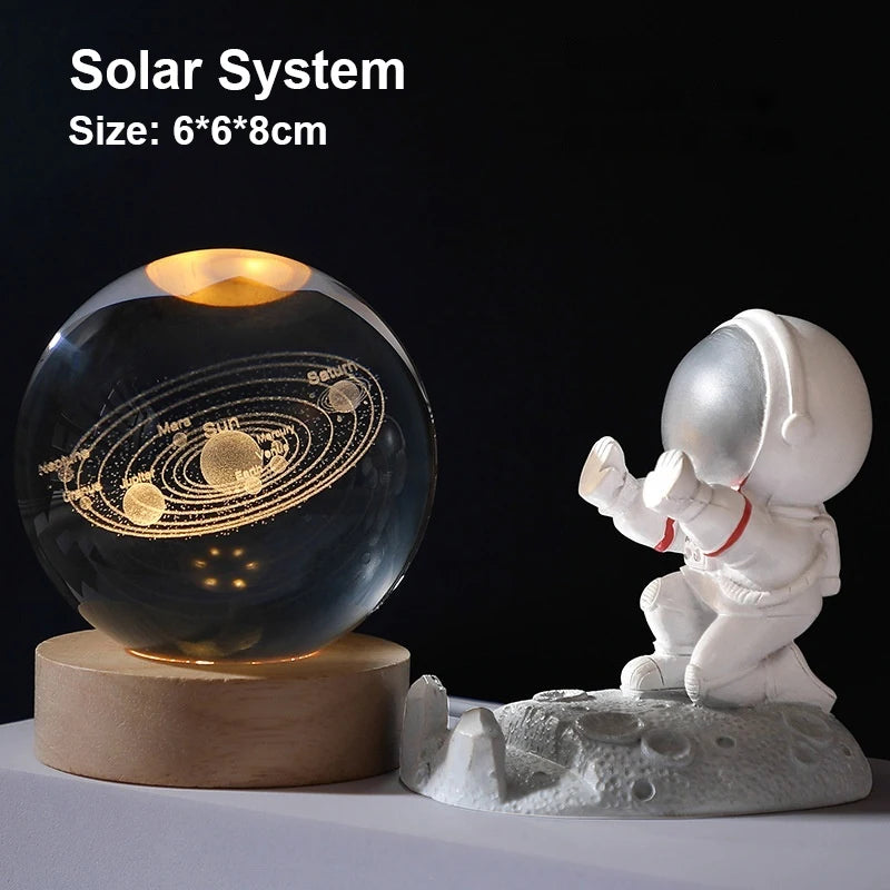 Milky Way Galaxy Crystal Ball LED Night Light | 3D Solar System Bedroom Decor and Gift