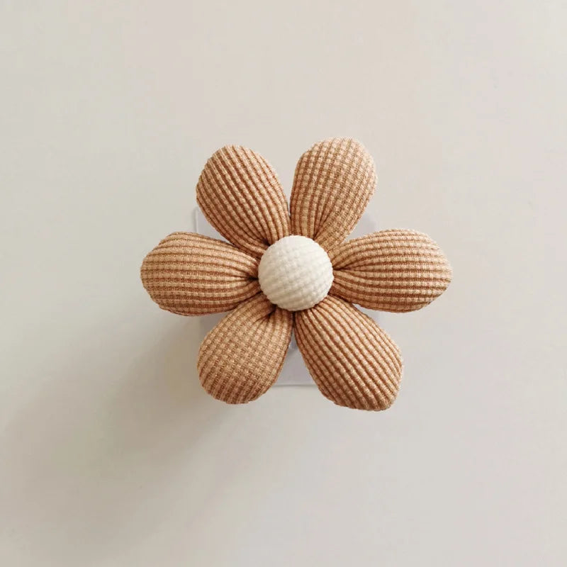 Flower Wall Hook | Wooden Sticky Hook for Towel & Coats | Minimalist Storage Holder Kids Decoration