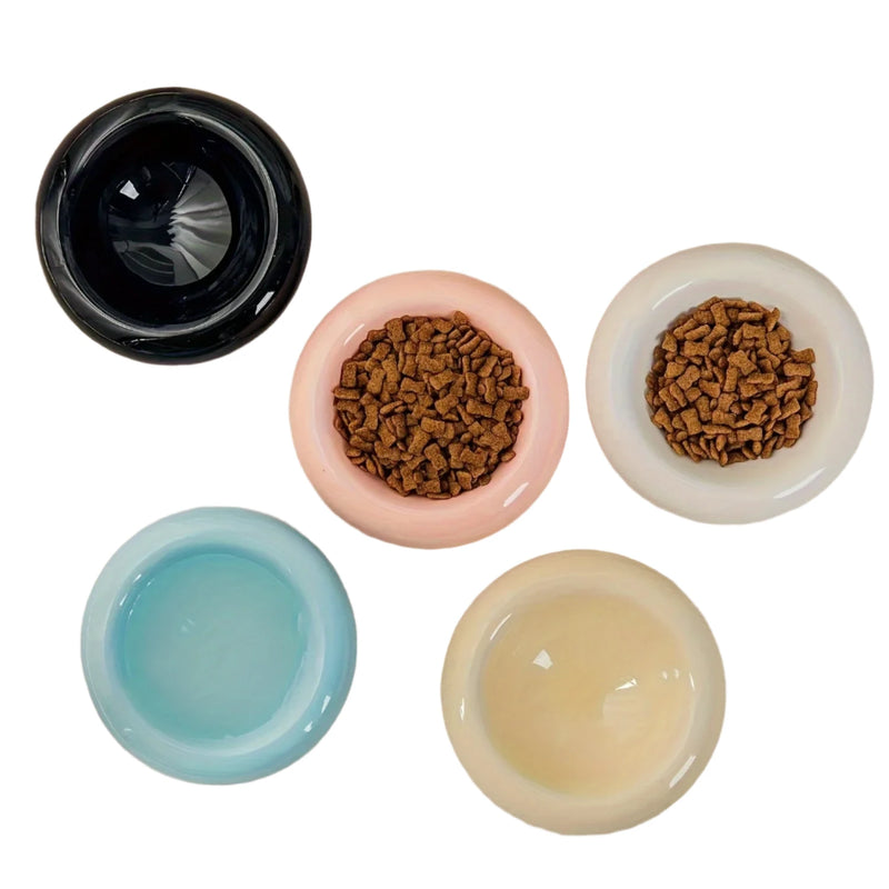 Pet Bowl Ceramic Donut-Shaped Pet Bowl – Non-Slip Anti-Fall Snack & Food Dish