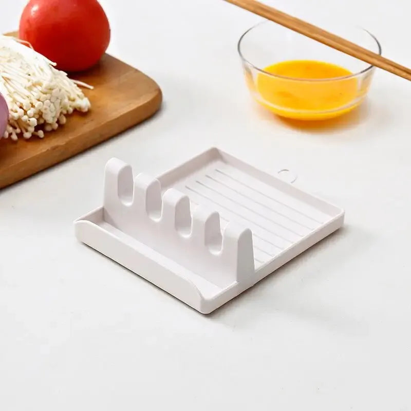 Kitchen Spatula Rack Pot Lid Rack Shelves Countertop Soup Spoon Holder