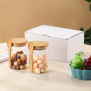 Airtight Glass Storage Jar with Bamboo Lid and Spoon - for Candy, Biscuits, and Lollies, Nuts and Other Food