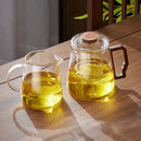 Glass Teapot with Walnut Lid – 620ml Hand-Blown Tea Set