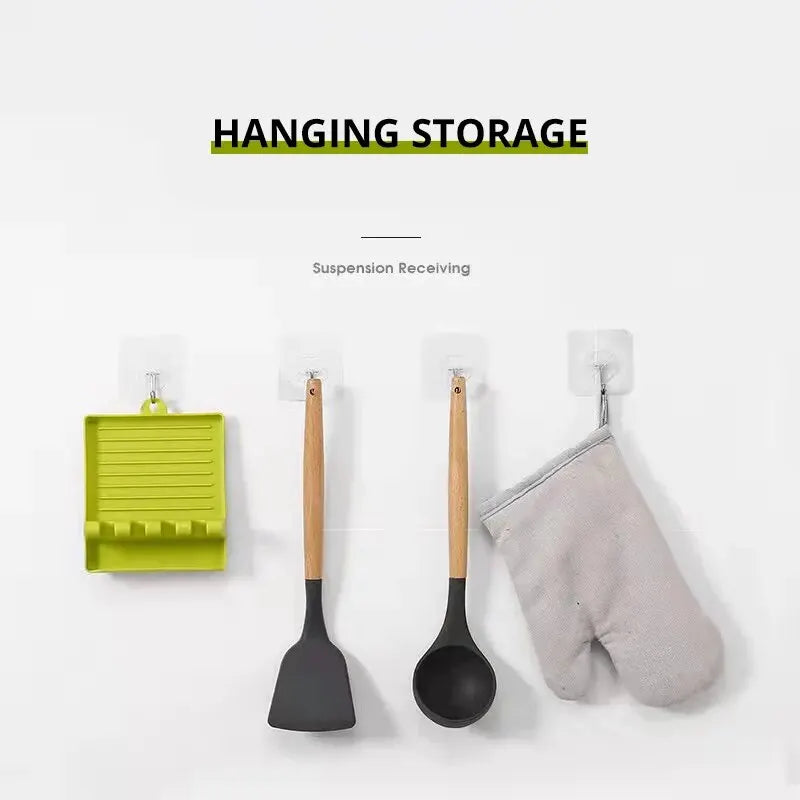 Kitchen Spatula Rack Pot Lid Rack Shelves Countertop Soup Spoon Holder