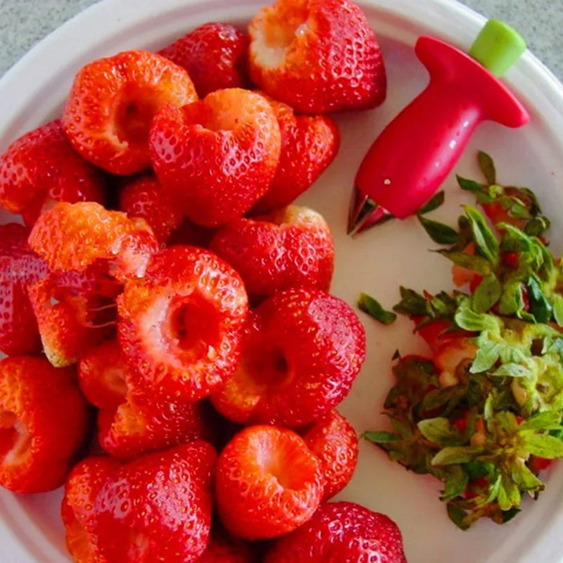 Strawberry Slicer & Huller - Stainless Steel Cutter for Fruits and Vegetables