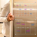 Fridge Magnetic Acrylic Dry Erase Organiser for Family, Work and More |  Reusable Calendar, Notes, Meal Planner