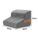 Stylish Grey High-Density Foam Pet Steps with Durable Non-Slip Waterproof Fabric Cover | Protect Your Pets' Joints with Dog Stairs for the Bed, Sofa, RV.
