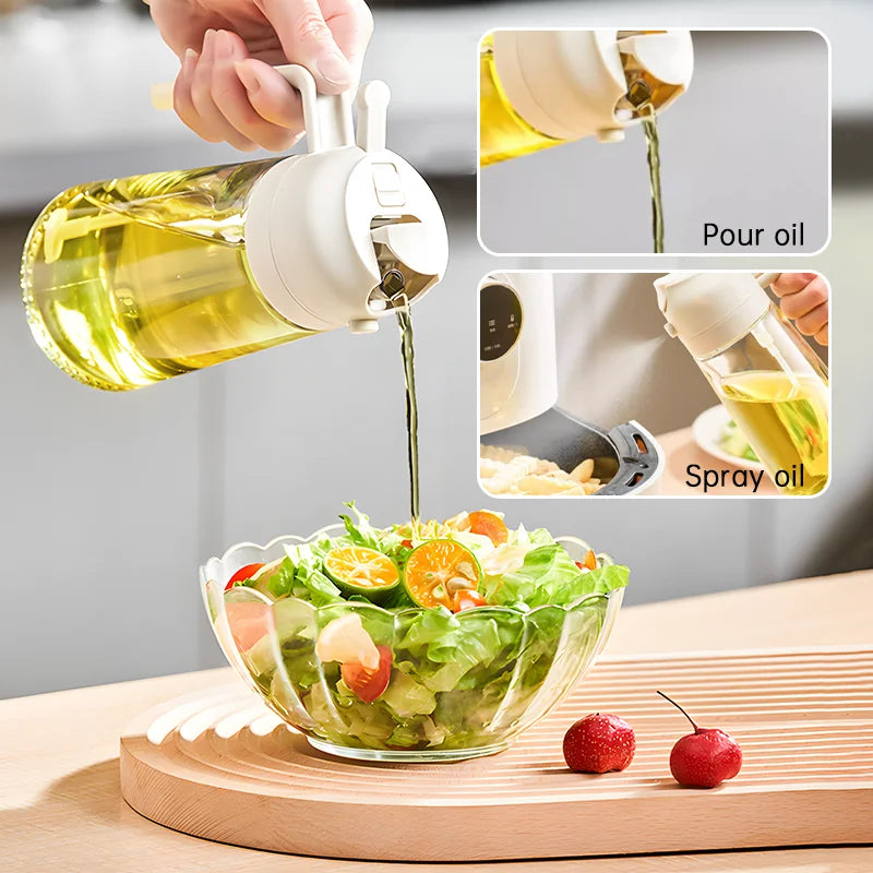500ml 2-in-1 Oil Sprayer and Dispenser | BBQ, Air Frying, and Baking Kitchen Tool