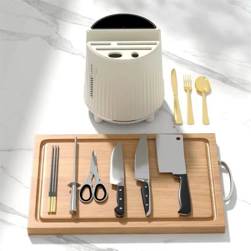 Rotating Knife Holder & Utensil Organizer - Multifunctional Kitchen Storage Solution