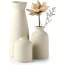 Set of 3 Ceramic Vases | Modern Farmhouse & Rustic Home Décor